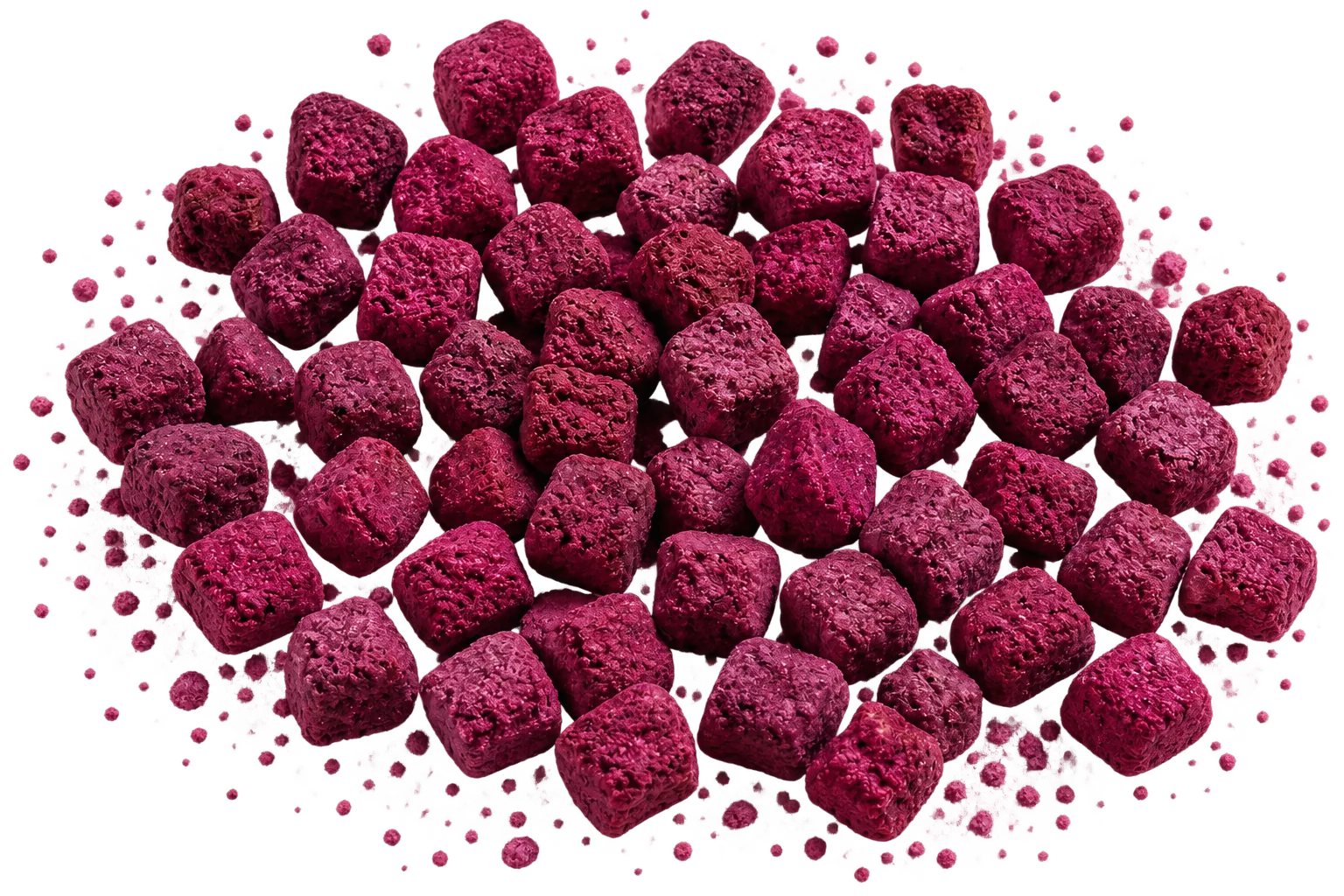 Freeze-dried jamun chunks, the contents of the pouch
